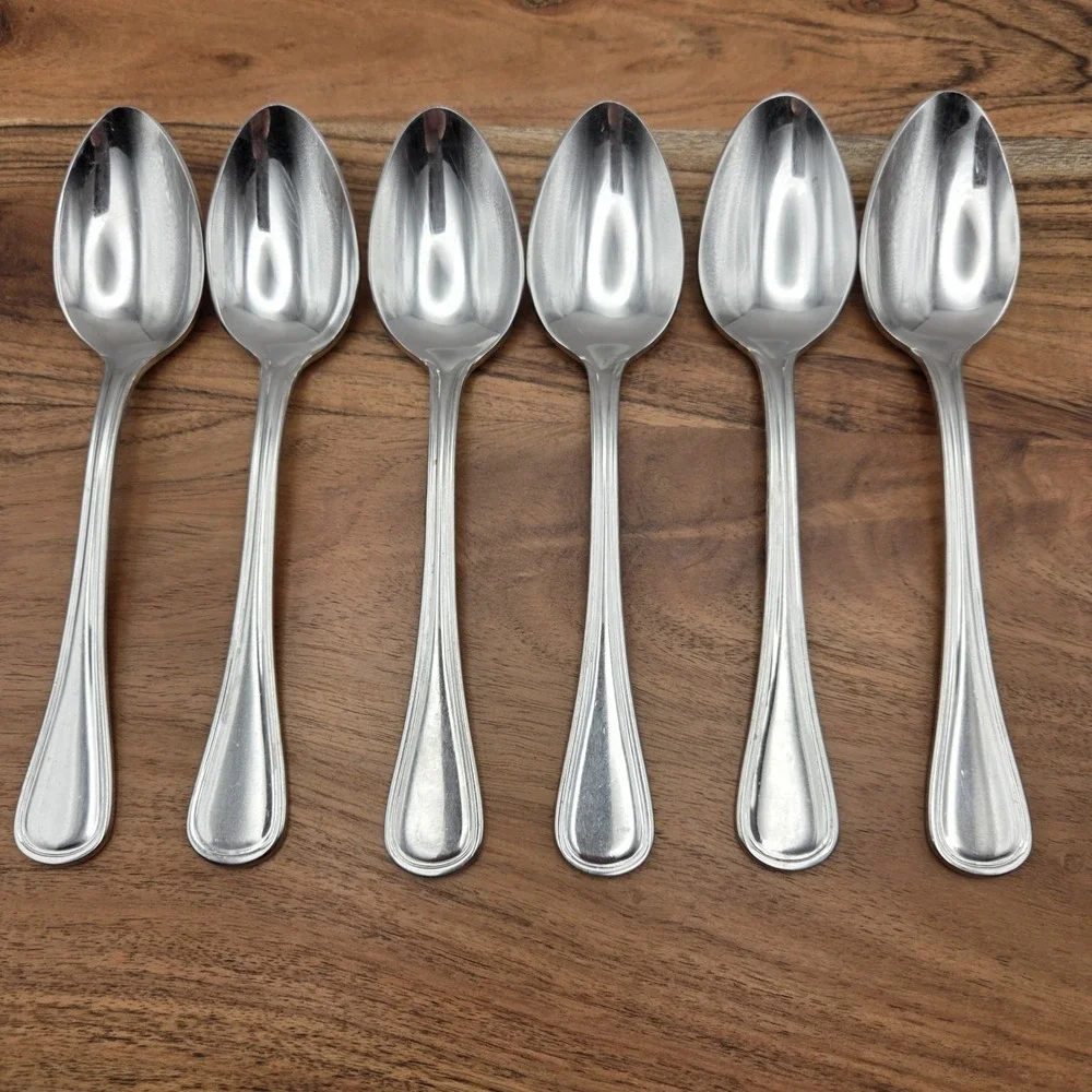 Set Of 6 Wallace Rockport Soup Spoons 18/10 Stainless Steel